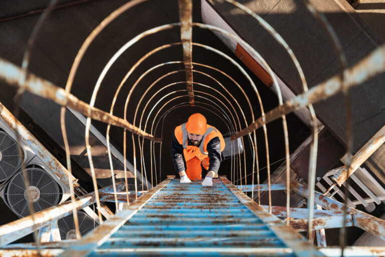 Acidentes em Trabalho em Altura-subindo-escada